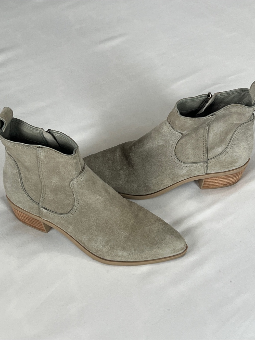 Dolce Vita Light Grey Suede Ankle Boots